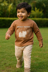 INFANT KNIT TO TEXTILE SUIT