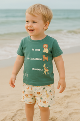 INFANT KNIT TO TEXTILE SUIT