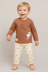 INFANT KNIT TO TEXTILE SUIT