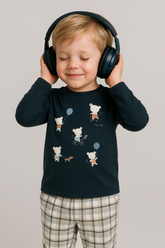 INFANT KNIT TO TEXTILE SUIT