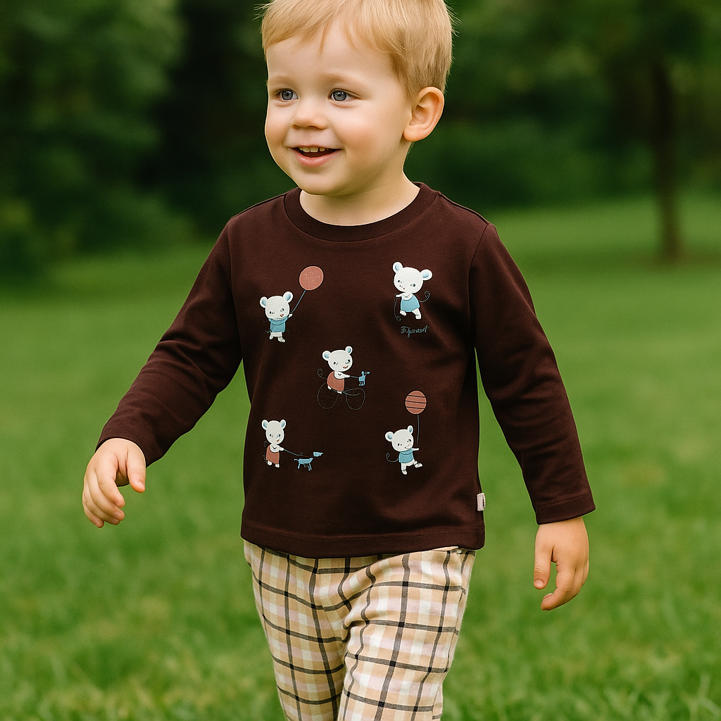 INFANT KNIT TO TEXTILE SUIT